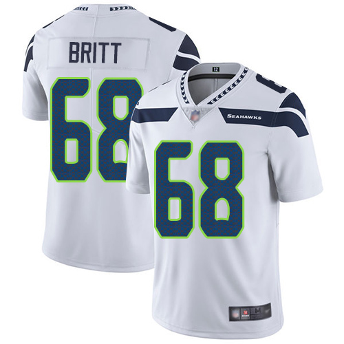 Seattle Seahawks Limited White Men Justin Britt Road Jersey NFL Football #68 Vapor Untouchable->women nfl jersey->Women Jersey